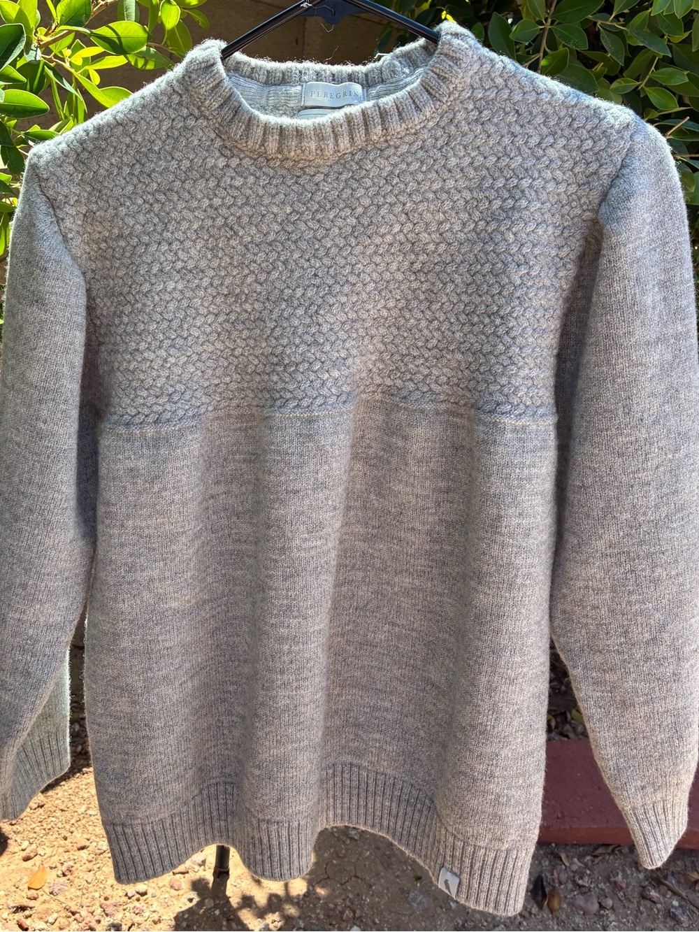 Peregrine 100% Wool Kids Crewneck Sweater - Light Gray